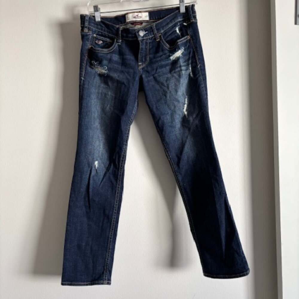 Hollister Social Stretch straight leg distressed jeans size 27
